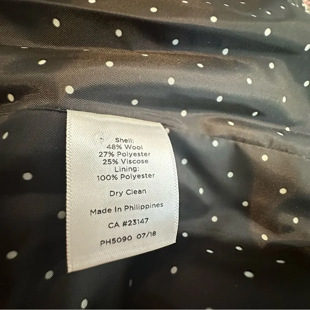 Talbots Shetland Aberdeen Tipped Plaid Wool Blend Blazer | Size 14